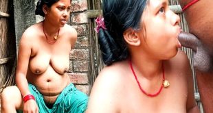 Desi Village Bhabhi Amrita Cock Sucked While Outdoor Bathing and Drunk Cum